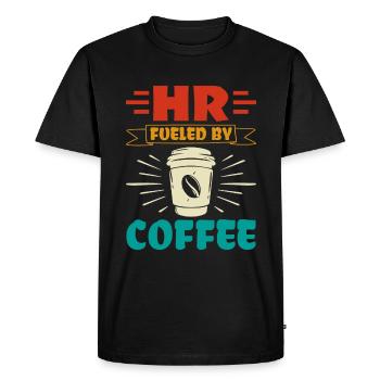 RH alimentées par le café - HR Management Human - T-shirt Premium bio Homme - noir - Devant - Nico (187cm)
