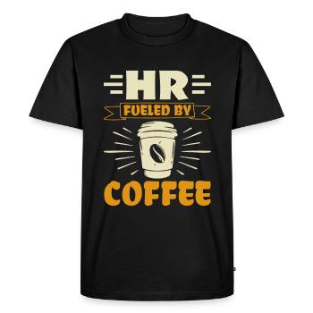 RH alimentées par le café - HR Management Human - T-shirt Premium bio Homme - noir - Devant - Nico (187cm)
