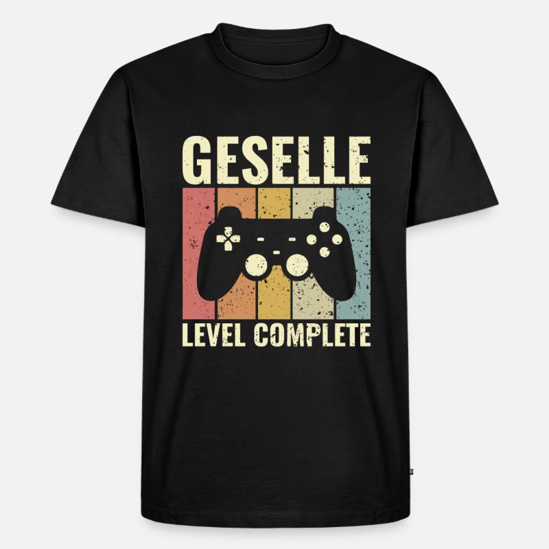 Geselle Level Complete - Abschluss Prüfung - Männer Premium Bio T-Shirt - Schwarz