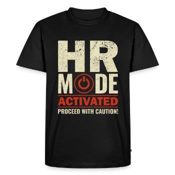 Mode RH activé - Gestion RH Ressources humaines - T-shirt Premium bio Homme - noir - Devant - Nico (187cm)