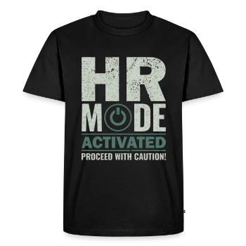 Mode RH activé - Gestion RH Ressources humaines - T-shirt Premium bio Homme - noir - Devant - Nico (187cm)