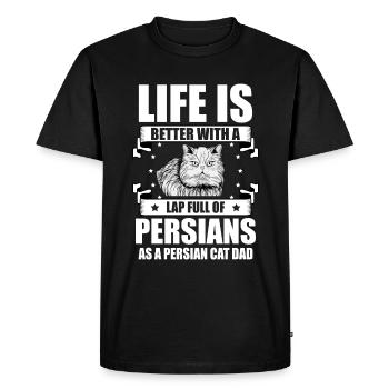 Chat persan Chat Amoureux Propriétaire de chat Persan Longhair C - T-shirt Premium bio Homme - noir - Devant - Nico (187cm)