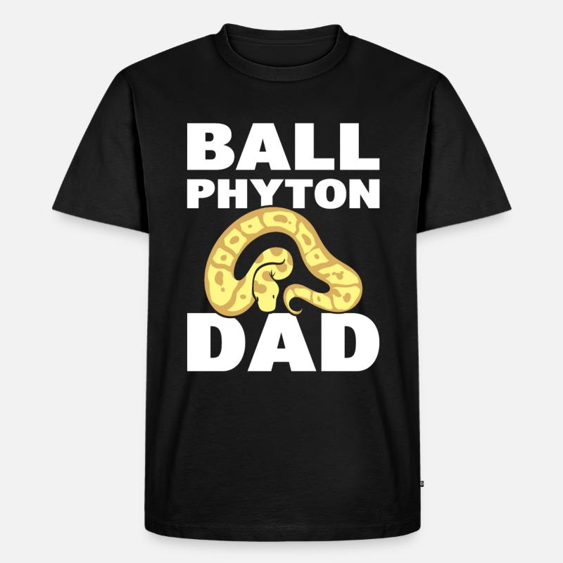 Ball Python Dad Serpentologe - Männer Premium Bio T-Shirt - Schwarz