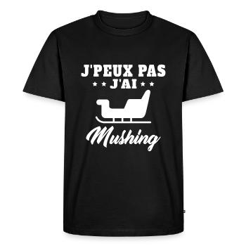 J'peux pas Mushing Chiens Traineau Cadeau Musher - T-shirt Premium bio Homme - noir - Devant - Nico (187cm)