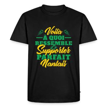 Supporter Nantais Cadeau Foot-ball Club Nantes - T-shirt Premium bio Homme - noir - Devant - Nico (187cm)