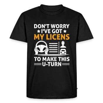 Permis de conduire passé Nouveau permis de conduire S - T-shirt Premium bio Homme - noir - Devant - Nico (187cm)