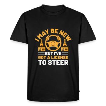 Driving License Passed New Driver Permit Driving S - Men's Premium Organic T-Shirt - black - Front - Nico (187cm)