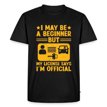 Permis de conduire passé Nouveau permis de conduire S - T-shirt Premium bio Homme - noir - Devant - Nico (187cm)
