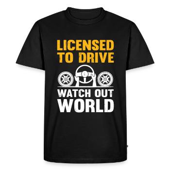 Driving License Passed New Driver Permit Driving S - Men's Premium Organic T-Shirt - black - Front - Nico (187cm)
