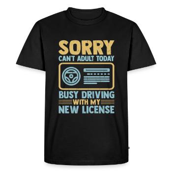 Driving License Passed New Driver Permit Driving S - Men's Premium Organic T-Shirt - black - Front - Nico (187cm)