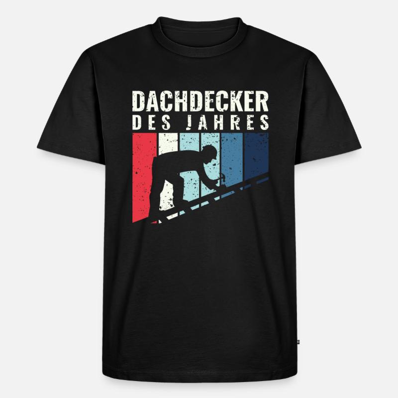 Dachdecker des Jahres - Dachdecker Roofer - Männer Premium Bio T-Shirt - Schwarz