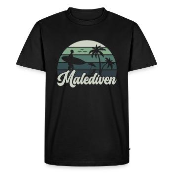 etro Maldives Maldives Palm Trees Holiday Summer Sea - Men's Premium Organic T-Shirt - black - Front - Nico (187cm)