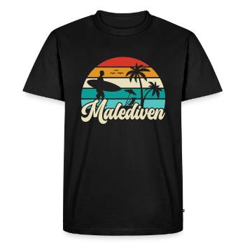etro Maldives Maldives Palm Trees Holiday Summer Sea - Men's Premium Organic T-Shirt - black - Front - Nico (187cm)