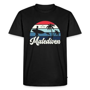 etro Maldives Maldives Palm Trees Holiday Summer Sea - Men's Premium Organic T-Shirt - black - Front - Nico (187cm)