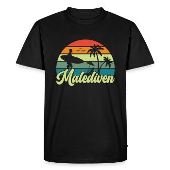 etro Maldives Maldives Palm Trees Holidays Summer Sea - Men's Premium Organic T-Shirt - black - Front - Nico (187cm)