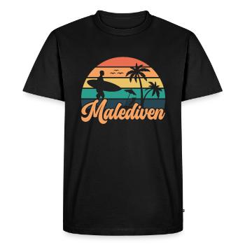 etro Maldives Maldives Palm Trees Holiday Summer Sea - Men's Premium Organic T-Shirt - black - Front - Nico (187cm)