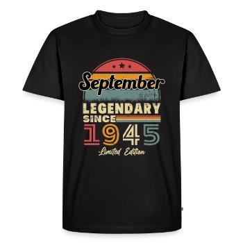 September 1945 Vintage Retro Geburtstagsgeschenk - Männer Premium Bio T-Shirt - Schwarz - Vorne - Nico (187cm)