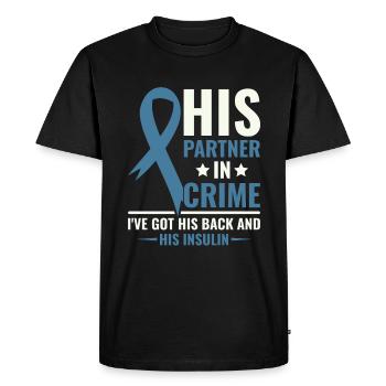 Son partenaire dans le crime - J’ai son dos et son - T-shirt Premium bio Homme - noir - Devant - Nico (187cm)
