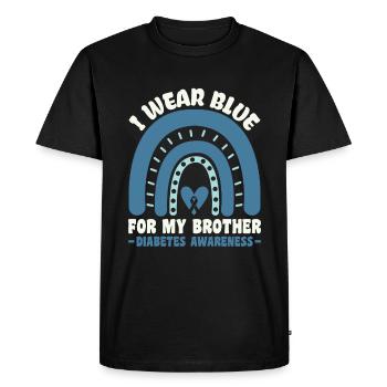 Sensibilisation au diabète - Diabète diabétique de type 1 - T-shirt Premium bio Homme - noir - Devant - Nico (187cm)