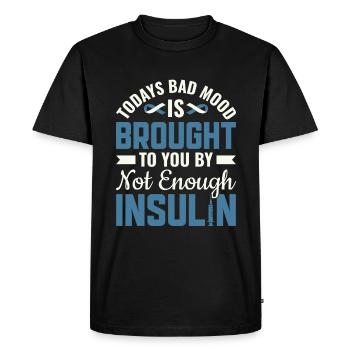 La mauvaise humeur d’aujourd’hui n’est pas assez d’insuline - Diabète - T-shirt Premium bio Homme - noir - Devant - Nico (187cm)