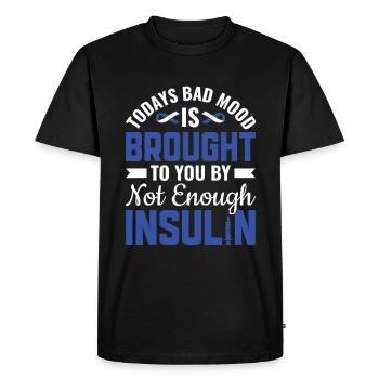 La mauvaise humeur d’aujourd’hui n’est pas assez d’insuline - Diabète - T-shirt Premium bio Homme - noir - Devant - Nico (187cm)