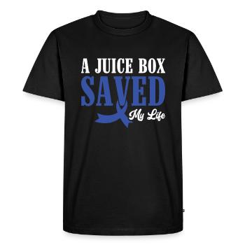 Une boîte de jus m’a sauvé la vie - Diabétiques - T-shirt Premium bio Homme - noir - Devant - Nico (187cm)