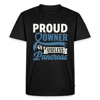 Fier propriétaire d’un pancréas inutile - Diabétiques - T-shirt Premium bio Homme - noir - Devant - Nico (187cm)