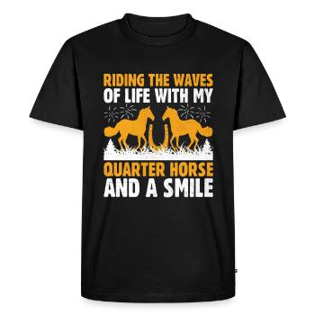 American Quarter Horse Equestrian Horse Lover Hors - T-shirt Premium bio Homme - noir - Devant - Nico (187cm)