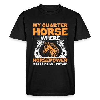 American Quarter Horse Equestrian Horse Lover Hors - T-shirt Premium bio Homme - noir - Devant - Nico (187cm)