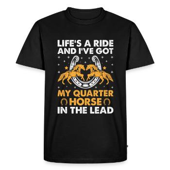American Quarter Horse Equestrian Horse Lover Hors - T-shirt Premium bio Homme - noir - Devant - Nico (187cm)