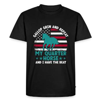 American Quarter Horse Equestrian Horse Lover Hors - T-shirt Premium bio Homme - noir - Devant - Nico (187cm)