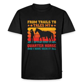 Quarter Horse Américain Équitation Horse Lover Hors - T-shirt Premium bio Homme - noir - Devant - Nico (187cm)