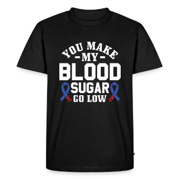 Vous faites baisser ma glycémie - Diabétique de type 1 - T-shirt Premium bio Homme - noir - Devant - Nico (187cm)