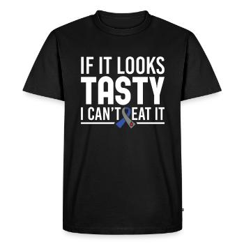 Si ça a l’air savoureux, je ne peux pas le manger - type diabétique - T-shirt Premium bio Homme - noir - Devant - Nico (187cm)