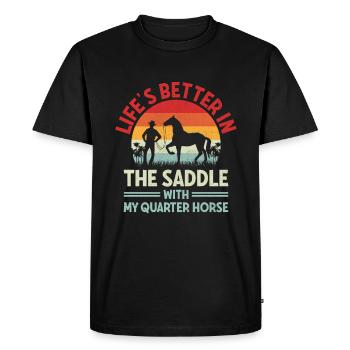 American Quarter Horse Equestrian Horse Lover Hors - T-shirt Premium bio Homme - noir - Devant - Nico (187cm)
