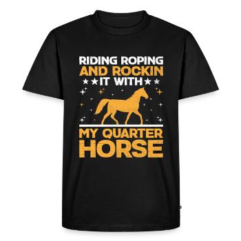 American Quarter Horse Equestrian Horse Lover Hors - T-shirt Premium bio Homme - noir - Devant - Nico (187cm)