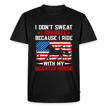 American Quarter Horse Equestrian Horse Lover Hors - T-shirt Premium bio Homme - noir - Devant - Nico (187cm)