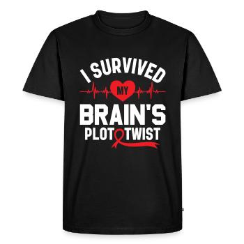 J’ai survécu au rebondissement de mon cerveau - Schlaganfall - T-shirt Premium bio Homme - noir - Devant - Nico (187cm)
