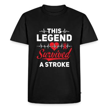 Cette légende a survécu à un accident vasculaire cérébral - Schlaganfall - T-shirt Premium bio Homme - noir - Devant - Nico (187cm)