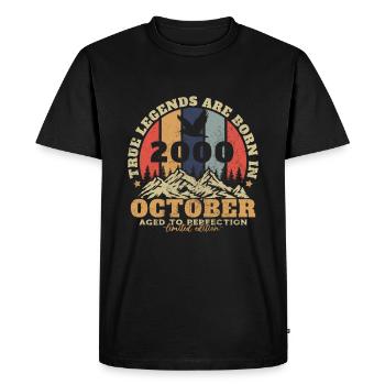 Original October 2000 vintage anniversary 2000 - Men's Premium Organic T-Shirt - black - Front - Nico (187cm)