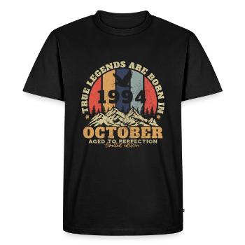 Original octobre 1994 vintage anniversaire 1994 - T-shirt Premium bio Homme - noir - Devant - Nico (187cm)