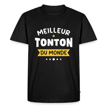 le meilleur tonton du monde - T-shirt Premium bio Homme - noir - Devant - Nico (187cm)