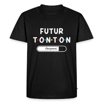 Homme Annonce Grossesse Tonton Futur Tonton - T-shirt Premium bio Homme - noir - Devant - Nico (187cm)