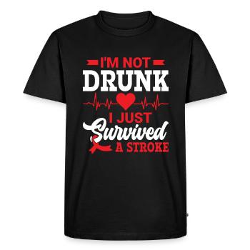 Je ne suis pas ivre, je viens de survivre à un accident vasculaire cérébral - - T-shirt Premium bio Homme - noir - Devant - Nico (187cm)