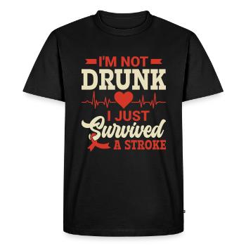 Je ne suis pas ivre, je viens de survivre à un accident vasculaire cérébral - - T-shirt Premium bio Homme - noir - Devant - Nico (187cm)