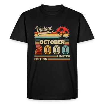 Original October 2000 vintage anniversary 2000 - Men's Premium Organic T-Shirt - black - Front - Nico (187cm)