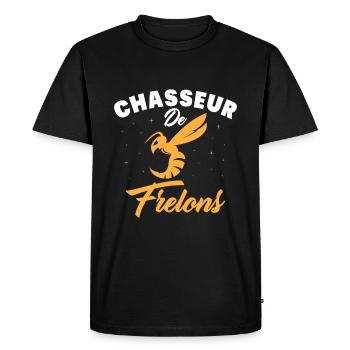 Chasseur de frelon Humour frelon asiatique Drôle - T-shirt Premium bio Homme - noir - Devant - Nico (187cm)