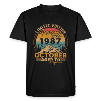 Original October 1997 vintage anniversary 1997 - Men's Premium Organic T-Shirt - black - Front - Nico (187cm)