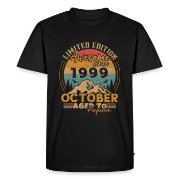 Original octobre 1999 vintage anniversaire 1999 - T-shirt Premium bio Homme - noir - Devant - Nico (187cm)