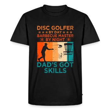 Disc Golf Player Disc Golfer Frisbee Player Par Pu - T-shirt Premium bio Homme - noir - Devant - Nico (187cm)